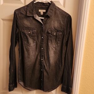 Goodfellow & Co Black Casual Button Down Shirt